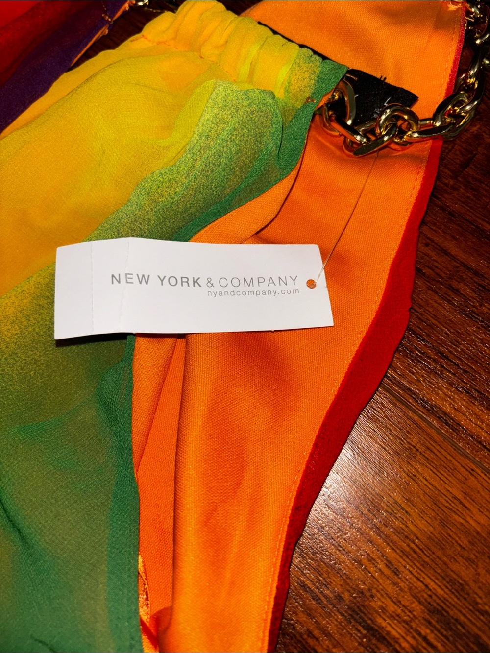 New York & Company Rainbow Halter Mini Dress - Multicolor - Picture 5 of 8